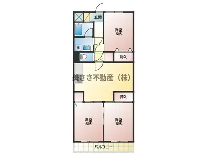 シャルムベルシー(3LDK/4階)の間取り写真