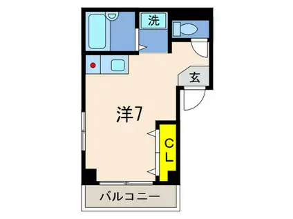 ハイツかとれあ(ワンルーム/1階)の間取り写真