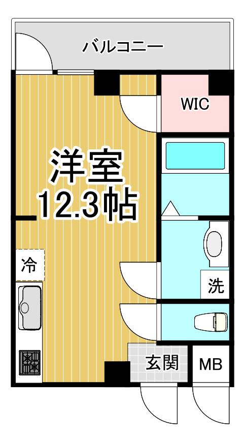 ELEGANTE宝塚(ワンルーム/3階)の間取り写真