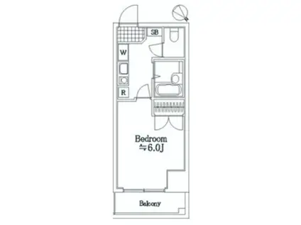 メインステージ日本橋箱崎(1K/8階)の間取り写真