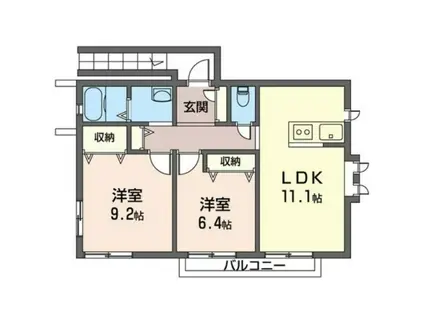 サンハイム(2LDK/2階)の間取り写真