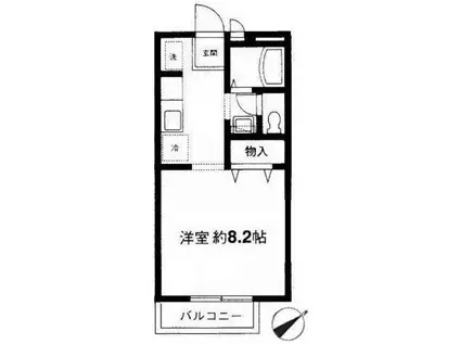 グレースポート(1K/1階)の間取り写真