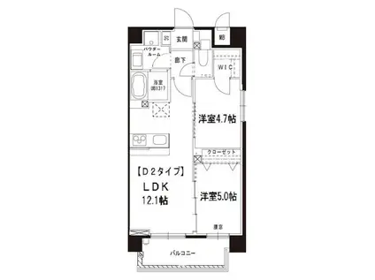 カサス・ガーデン CASAS GARDEN(2LDK/2階)の間取り写真