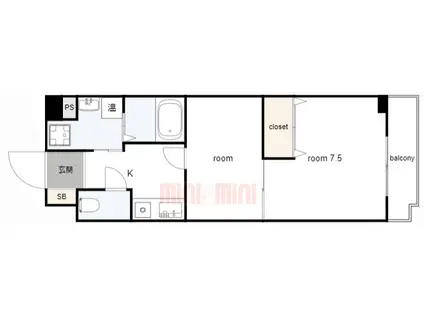 ト-シンクレール塚口(2K/3階)の間取り写真