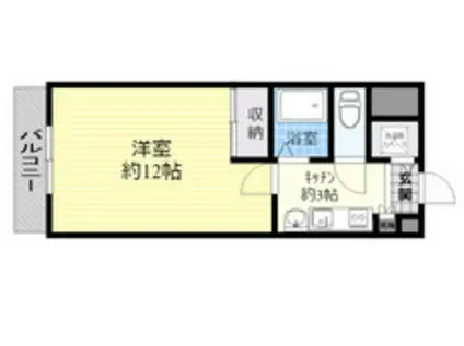 フォブール大手町(1K/7階)の間取り写真