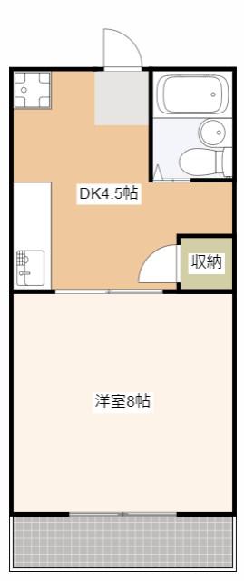 ジュネスコート II(1K/3階)の間取り写真