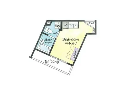 ジェムストーン目黒南(ワンルーム/4階)の間取り写真