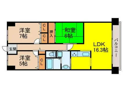 セルヴィオ宝塚3番館(3LDK/3階)の間取り写真