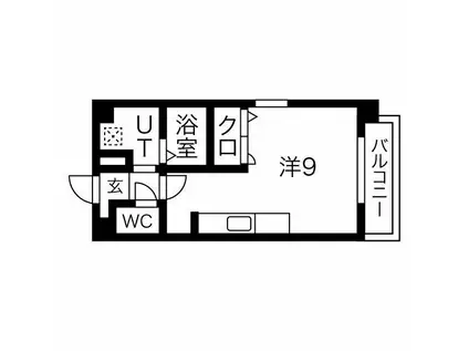 オンディーヌ花の木(ワンルーム/2階)の間取り写真