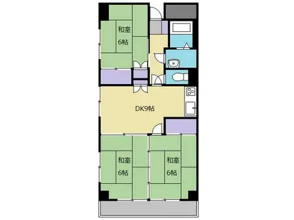 サンシティ・アベ(3DK/4階)の間取り写真
