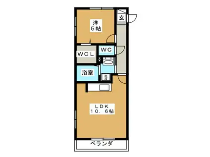 エルグラン(1LDK/2階)の間取り写真
