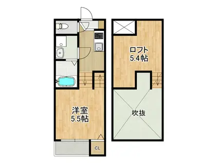 MODERN PALAZZO 西時津(1SK/1階)の間取り写真