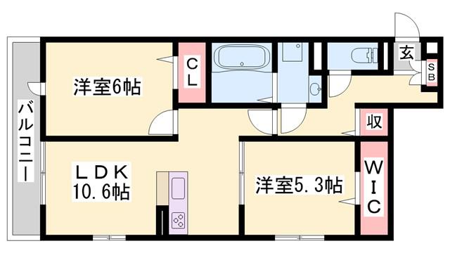 D-ROOM国芳(1LDK/1階)の間取り写真