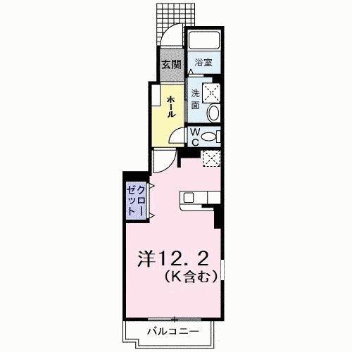 アンジェリカ E(ワンルーム/1階)の間取り写真