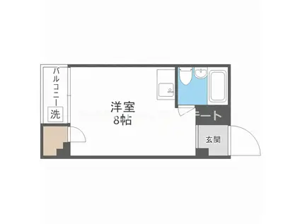 ルミナス福島(ワンルーム/3階)の間取り写真
