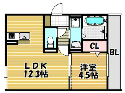 LE PORTE-BONHEUR (1LDK/2階)の間取り写真