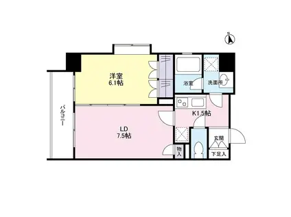 リバーレ池袋(1LDK/6階)の間取り写真