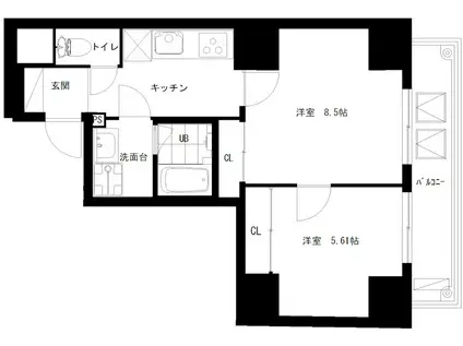 あやめガーデン(2K/12階)の間取り写真