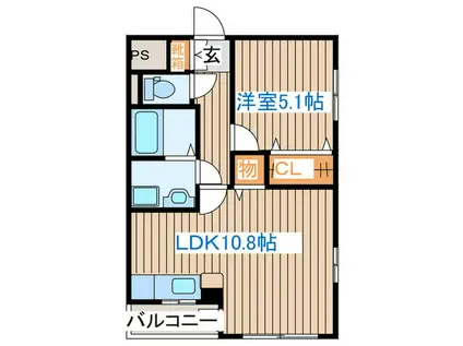 ガーデンコート(1LDK/4階)の間取り写真