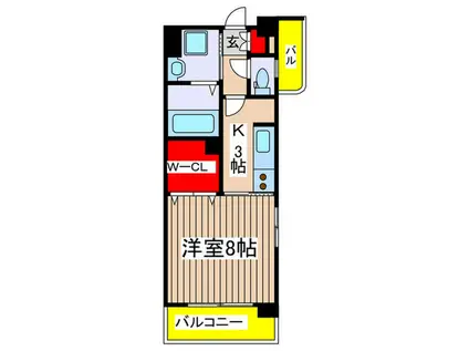 アルベ-ル向ヶ丘(1K/4階)の間取り写真