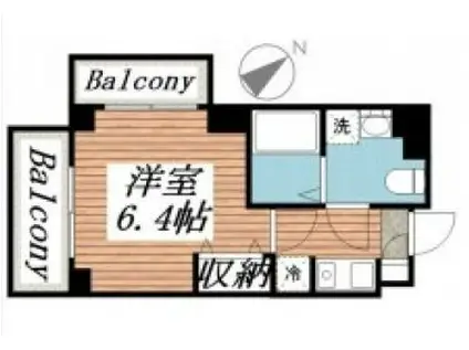 レスポワール・多摩川(1K/5階)の間取り写真