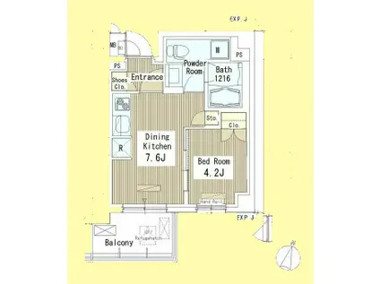 マスターズコート北品川(1DK/2階)の間取り写真