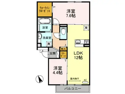 パークサイド千歳 S(2LDK/3階)の間取り写真