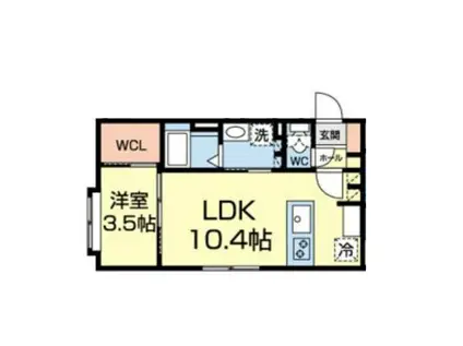 CASAAT 新琴似(1LDK/3階)の間取り写真