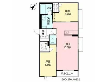 クレスティーク(2LDK/2階)の間取り写真