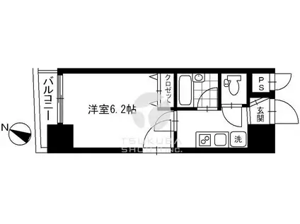 サンパティーク日本橋三越前(1K/7階)の間取り写真