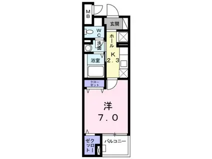 広島電鉄宮島線 古江駅 徒歩7分 4階建 築8年(1K/4階)の間取り写真