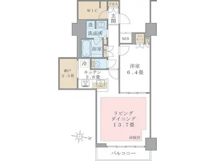 BRILLIA IST 東雲キャナルコート(1SLDK/10階)の間取り写真