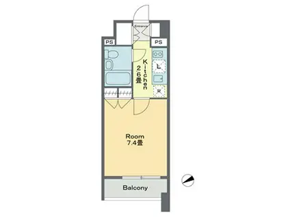 ベルファース戸越スタティオ(1K/6階)の間取り写真