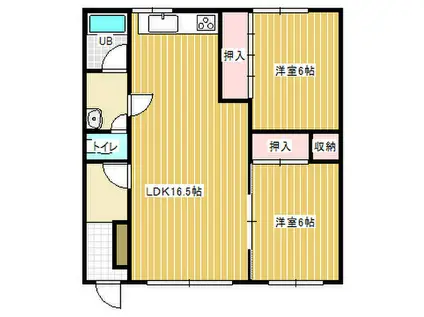 ニューライフ大関(2LDK/2階)の間取り写真