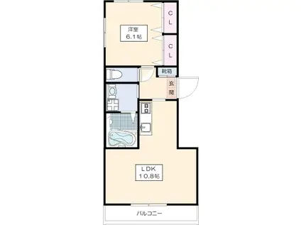 メゾン・パティオ(1LDK/2階)の間取り写真