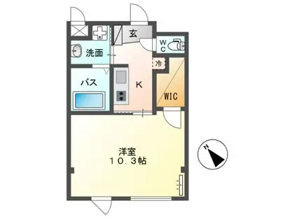 SIMA笹丘(1K/2階)の間取り写真