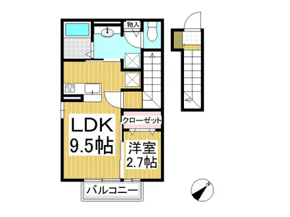 APPLAUSE(1LDK/2階)の間取り写真