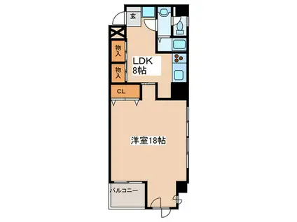 CRESCO相模原(1LDK/5階)の間取り写真