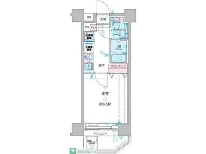 GENOVIA西川口IV(1K/10階)の間取り写真
