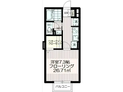 エスパシオ(1K/2階)の間取り写真