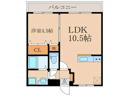 エンタープライスマンション(1LDK/1階)の間取り写真