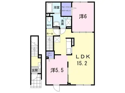 エクセル 五稜郭(2LDK/2階)の間取り写真