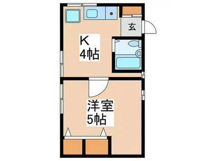 第1浜美ハイツ(1K/2階)の間取り写真