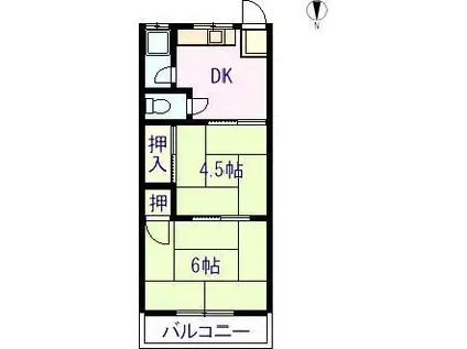 問屋町池田コーポ(2K/2階)の間取り写真