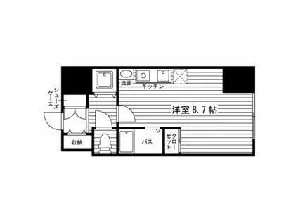 女子学生会館 LILY BELL 札幌(ワンルーム/8階)の間取り写真