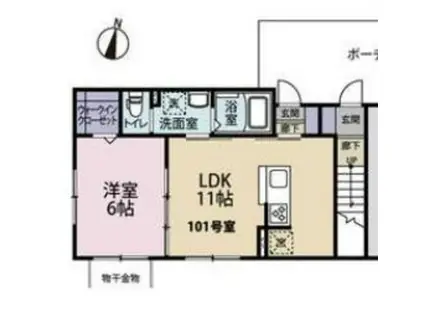 メザード(1LDK/1階)の間取り写真