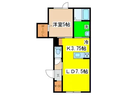 ENABLE(1LDK/2階)の間取り写真