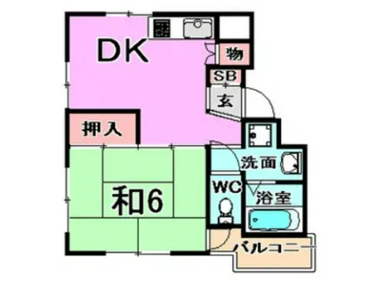 松丘マンション(1DK/2階)の間取り写真