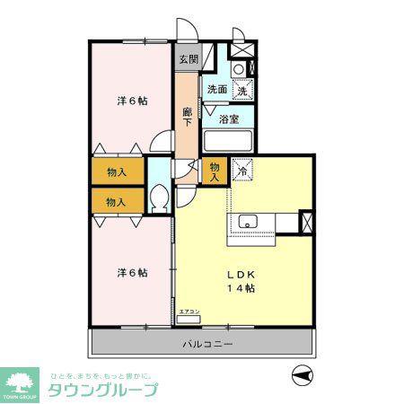 ヴィヴィレフルール(2LDK/3階)の間取り写真