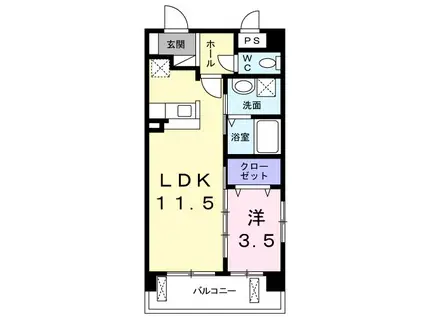 アンジュール東口(1LDK/3階)の間取り写真